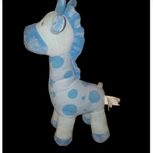 Toys R Us Babies R Us blue plush giraffe 14" stuffed animal baby toy lovey